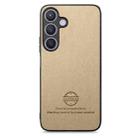 For Samsung Galaxy S25 5G Twill Fabric Leather Skin Back Phone Case(Khaki) - 2