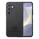 For Samsung Galaxy S25 5G Twill Fabric Leather Skin Back Phone Case(Black) - 1
