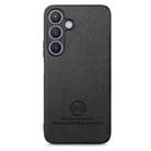 For Samsung Galaxy S25 5G Twill Fabric Leather Skin Back Phone Case(Black) - 2