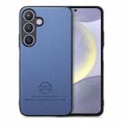 For Samsung Galaxy S25+ 5G Twill Fabric Leather Skin Back Phone Case(Blue) - 1