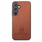 For Samsung Galaxy S25+ 5G Twill Fabric Leather Skin Back Phone Case(Brown) - 2