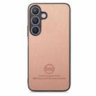 For Samsung Galaxy S25+ 5G Twill Fabric Leather Skin Back Phone Case(Pink) - 2