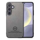For Samsung Galaxy S25+ 5G Twill Fabric Leather Skin Back Phone Case(Gray) - 1