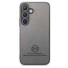 For Samsung Galaxy S25+ 5G Twill Fabric Leather Skin Back Phone Case(Gray) - 2