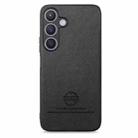 For Samsung Galaxy S25+ 5G Twill Fabric Leather Skin Back Phone Case(Black) - 2
