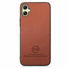 For Samsung Galaxy A06 Twill Fabric Leather Skin Back Phone Case(Brown) - 2