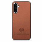 For Samsung Galaxy A26 Twill Fabric Leather Skin Back Phone Case(Brown) - 2