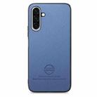 For Samsung Galaxy A56 5G Twill Fabric Leather Skin Back Phone Case(Blue) - 2