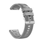 For Samsung Galaxy Watch 3 45mm Push Connector 22mm Hybrid Nylon Silicone Watch Band(Gray) - 2