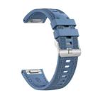 For Samsung Galaxy Watch 3 45mm Push Connector 22mm Hybrid Nylon Silicone Watch Band(Light Blue) - 2