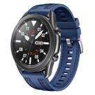 For Samsung Galaxy Watch 3 45mm Push Connector 22mm Hybrid Nylon Silicone Watch Band(Dark Blue) - 1