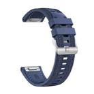 For COROS Pace 3 Push Connector 22mm Hybrid Nylon Silicone Watch Band(Dark Blue) - 2