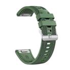 For COROS Pace 3 Push Connector 22mm Hybrid Nylon Silicone Watch Band(Spruce Green) - 2