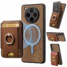 For OPPO Find X8 Retro Splitable Magnetic Stand Card Bag Leather Phone Case(Brown) - 1