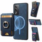 For OPPO A58 4G Retro Splitable Magnetic Stand Card Bag Leather Phone Case(Blue) - 1