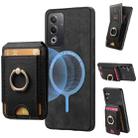 For OPPO A58 4G Retro Splitable Magnetic Stand Card Bag Leather Phone Case(Black) - 1