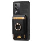 For OPPO Reno10 Global Retro Splitable Magnetic Stand Card Bag Leather Phone Case(Black) - 2