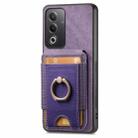 For OPPO A78 4G Retro Splitable Magnetic Stand Card Bag Leather Phone Case(Purple) - 2