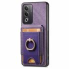 For OPPO A1 5G Retro Splitable Magnetic Stand Card Bag Leather Phone Case(Purple) - 2