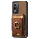 For OPPO Reno8 Z Retro Splitable Magnetic Stand Card Bag Leather Phone Case(Brown) - 2