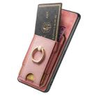 For OPPO A17 Retro Splitable Magnetic Stand Card Bag Leather Phone Case(Pink) - 3