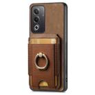 For OPPO Reno7 Pro 5G Retro Splitable Magnetic Stand Card Bag Leather Phone Case(Brown) - 2