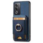 For OPPO Reno7 Pro 5G Retro Splitable Magnetic Stand Card Bag Leather Phone Case(Blue) - 2