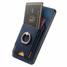 For OPPO Reno7 Pro 5G Retro Splitable Magnetic Stand Card Bag Leather Phone Case(Blue) - 3