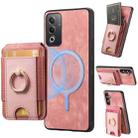 For OPPO Reno7 Pro 5G Retro Splitable Magnetic Stand Card Bag Leather Phone Case(Pink) - 1