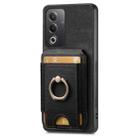 For OPPO Reno7 Pro 5G Retro Splitable Magnetic Stand Card Bag Leather Phone Case(Black) - 2