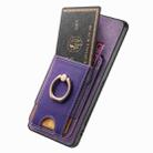 For OPPO Reno6 5G Retro Splitable Magnetic Stand Card Bag Leather Phone Case(Purple) - 3