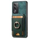 For OPPO F19 Retro Splitable Magnetic Stand Card Bag Leather Phone Case(Green) - 2