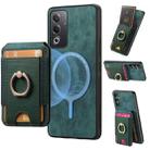 For OPPO Reno7 Z 5G / F21 Pro 5G Retro Splitable Magnetic Stand Card Bag Leather Phone Case(Green) - 1