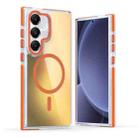 For Samsung Galaxy S22 Ultra Dual-Color Gradient Discolor MagSafe Phone Case(Orange) - 1
