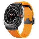 For Samsung Galaxy Watch Ultra 47mm Black Connector Black Buckle Silicone Watch Band(Orange) - 1