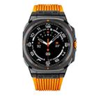 For Samsung Galaxy Watch Ultra 47mm Black Connector Black Buckle Silicone Watch Band(Orange) - 2