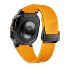 For Samsung Galaxy Watch Ultra 47mm Black Connector Black Buckle Silicone Watch Band(Orange) - 3