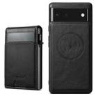 For Google Pixel 6 Suteni H19 Oil Wax 2-in-1 MagSafe Removable Card Box Back Phone Case(Black) - 1