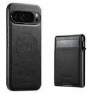For Google Pixel 10 Pro XL Suteni H19 Oil Wax 2-in-1 MagSafe Removable Card Box Back Phone Case(Black) - 1