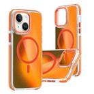 For iPhone 13 Dual-Color Gradient Discolor MagSafe Phone Case(Orange) - 1