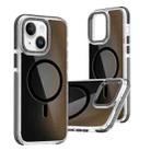 For iPhone 15 Plus Dual-Color Gradient Discolor MagSafe Phone Case(Black) - 1