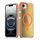 For iPhone 16e Dual-Color Gradient Discolor MagSafe Phone Case(Orange) - 1