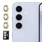 For Samsung Galaxy S25 5G ENKAY AR Anti-reflection Individual Diamond Ring Camera Lens Glass Full Film(Gold) - 1