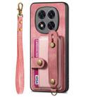 For Xiaomi Redmi Note 14 Pro+ 5G Retro Cross Wristband Wallet Leather Back Phone Case(Pink) - 2
