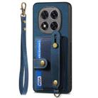 For Xiaomi Redmi Note 14 Pro+ 5G Retro Cross Wristband Wallet Leather Back Phone Case(Blue) - 2