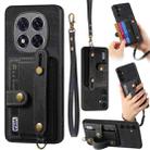 For Xiaomi Redmi Note 14 Pro+ 5G Retro Cross Wristband Wallet Leather Back Phone Case(Black) - 1