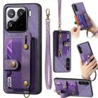 For Xiaomi 15 Retro Cross Wristband Wallet Leather Back Phone Case(Purple) - 1