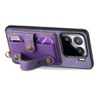 For Xiaomi 15 Retro Cross Wristband Wallet Leather Back Phone Case(Purple) - 3