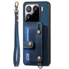 For Xiaomi 15 Retro Cross Wristband Wallet Leather Back Phone Case(Blue) - 2