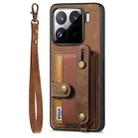 For Xiaomi 15 Pro Retro Cross Wristband Wallet Leather Back Phone Case(Brown) - 2